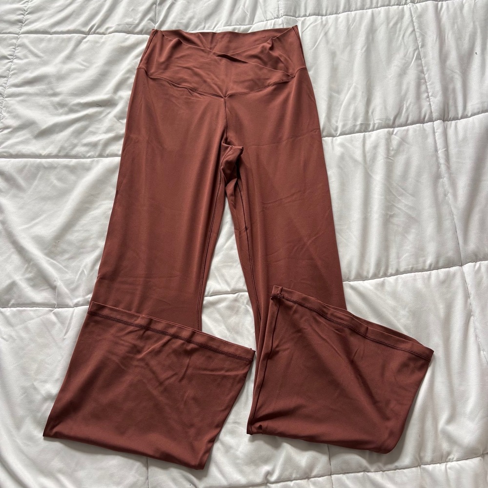 Aerie OFFLINE Real Me Crossover Flare Leggings Mahogany Brown XL Active Yoga